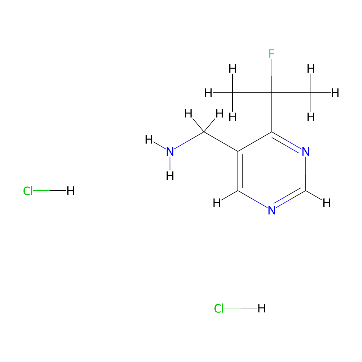 5-(Aminomethyl)-4-(2-fluoro-2-propyl)pyrimidine Dihydrochloride molecular structure, CAS 1799579-77-3