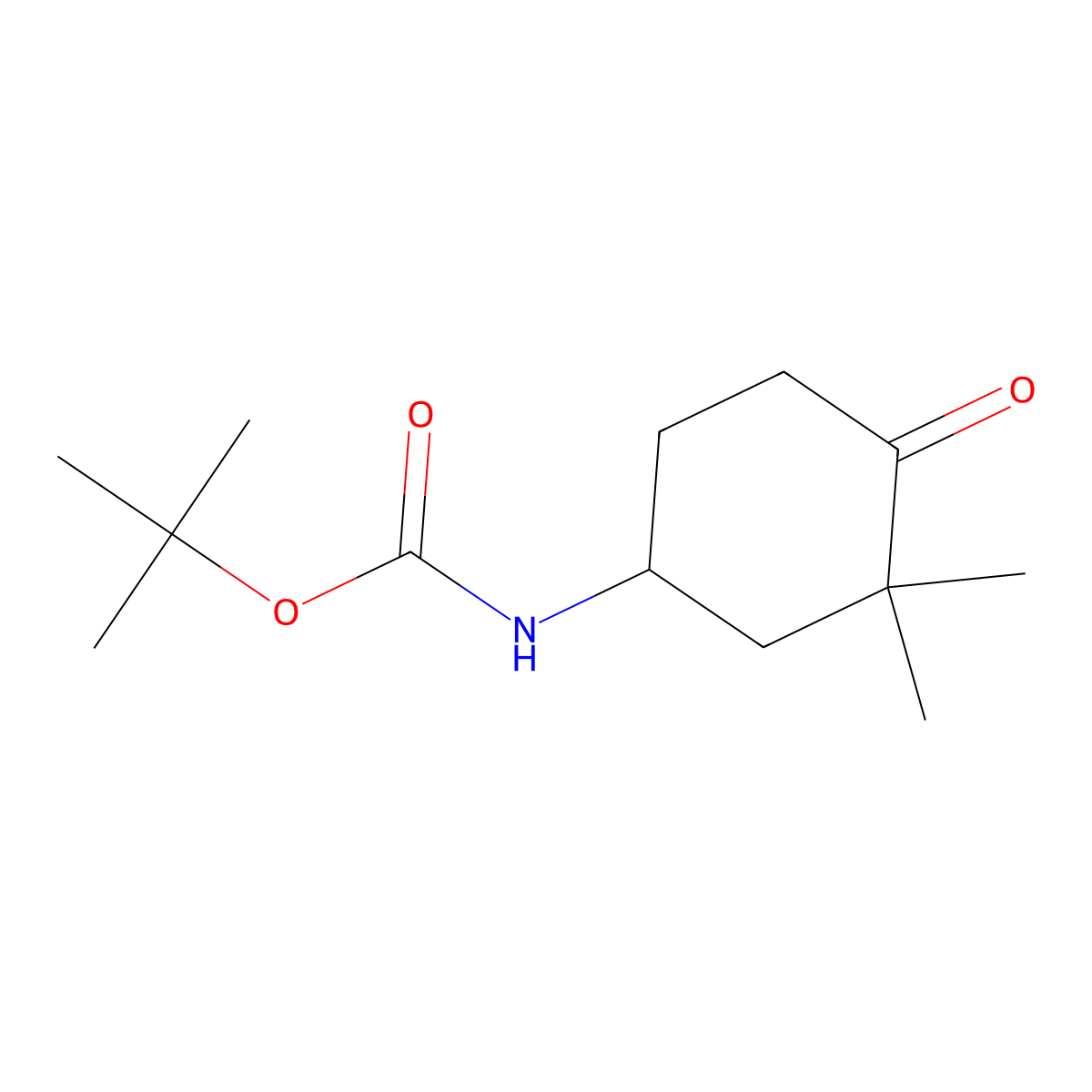 Tert-butyl N-[(1R)-3,3-dimethyl-4-oxocyclohexyl]carbamate molecular structure, CAS 1799579-99-9