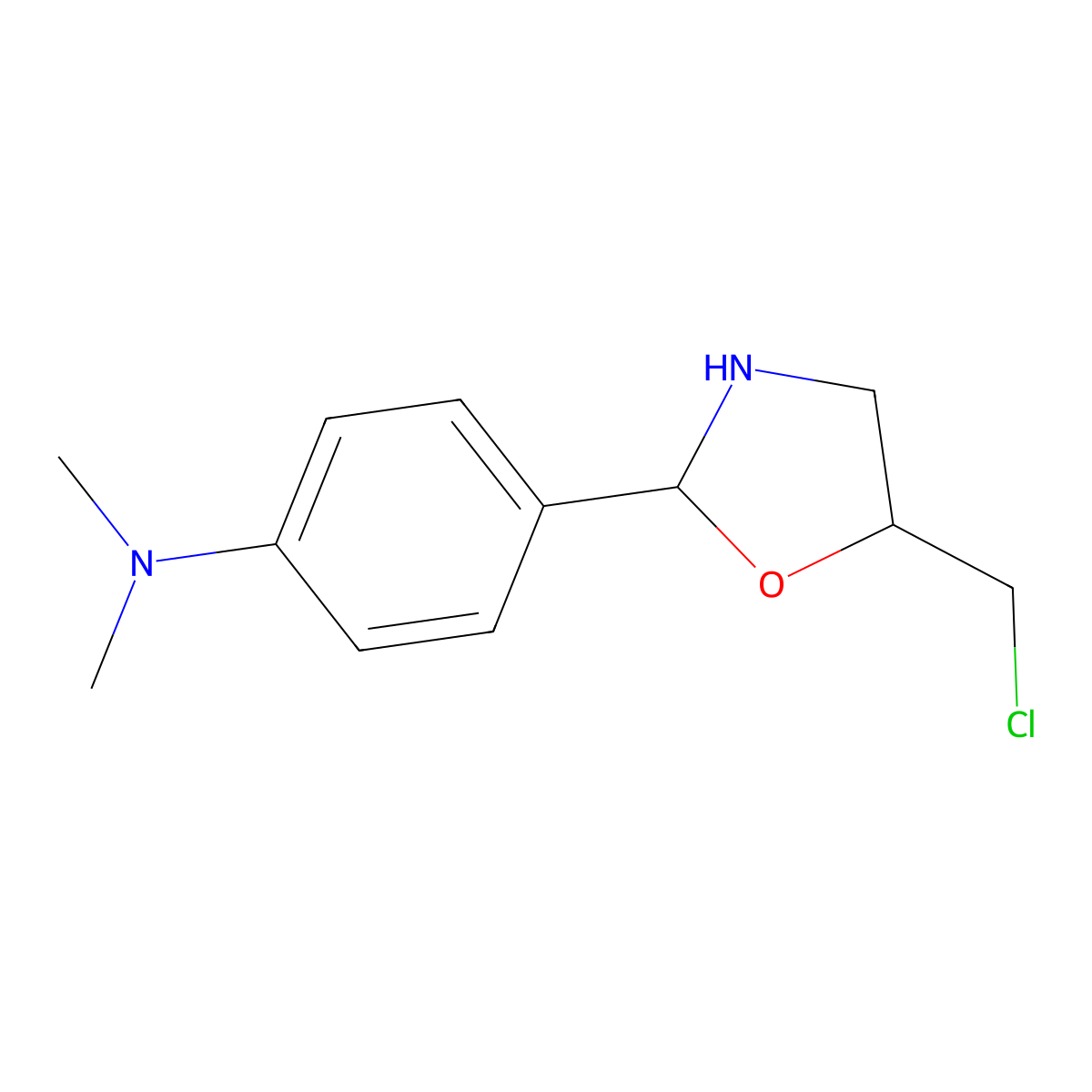 4-[5-(Chloromethyl)-1,3-oxazolidin-2-yl]-N,N-dimethylaniline molecular structure, CAS 17996-49-5