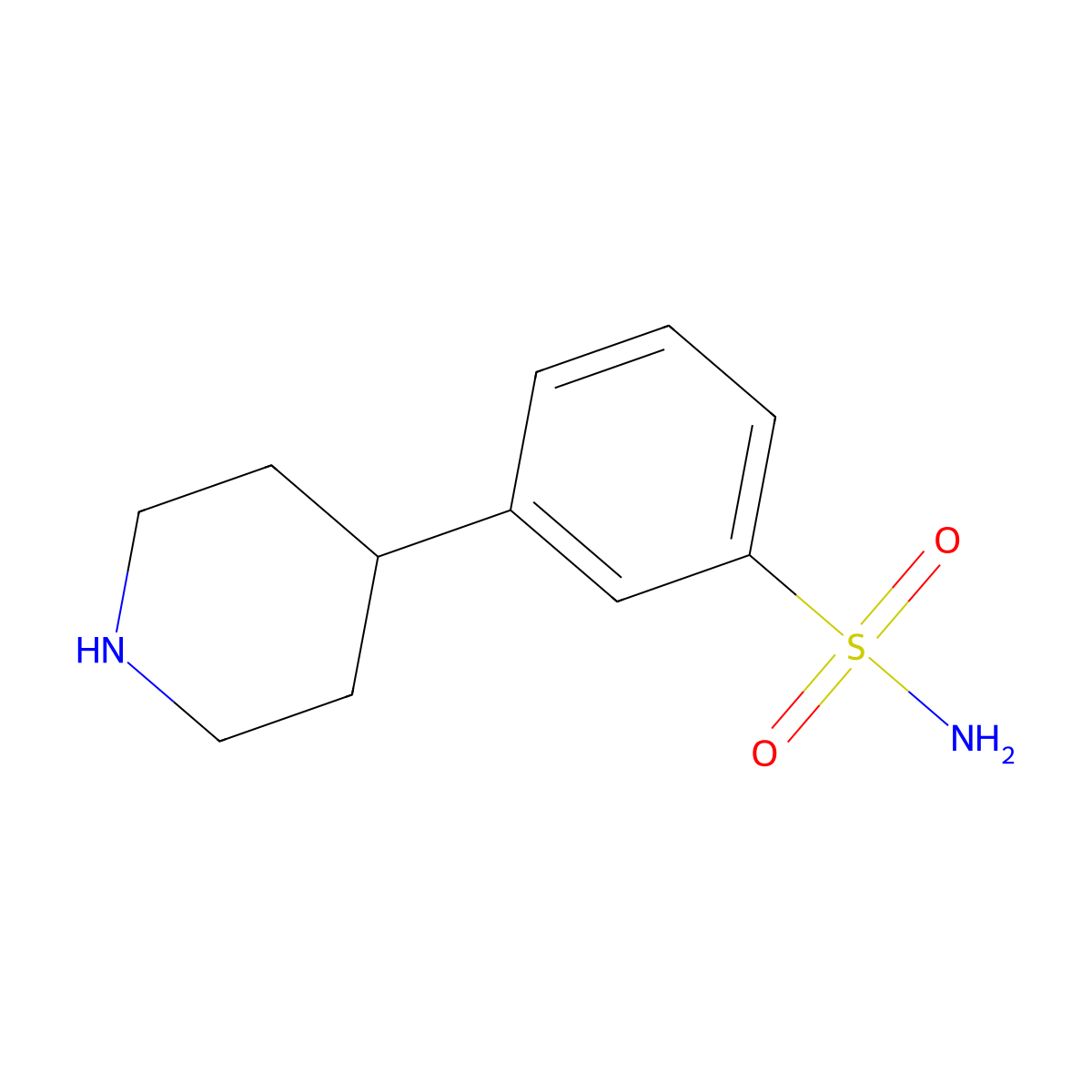 Benzenesulfonamide, 3-(4-piperidinyl)-, hydrochloride (1:1) molecular structure, CAS 1799602-72-4