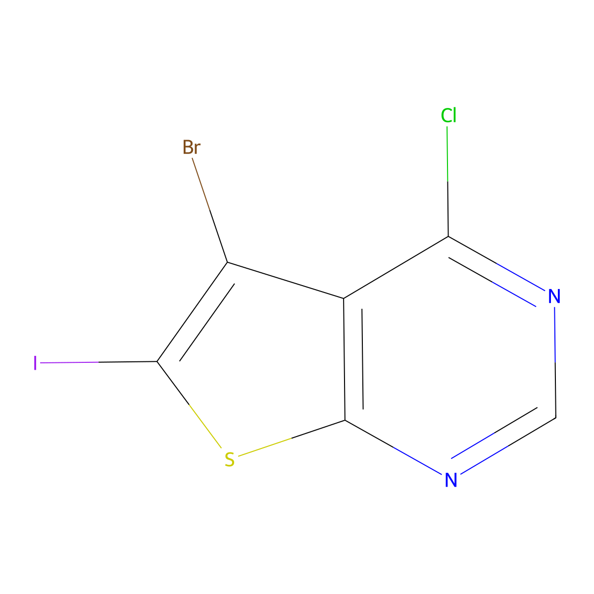 5-Bromo-4-chloro-6-iodothieno[2,3-d]pyrimidine molecular structure, CAS 1799610-89-1