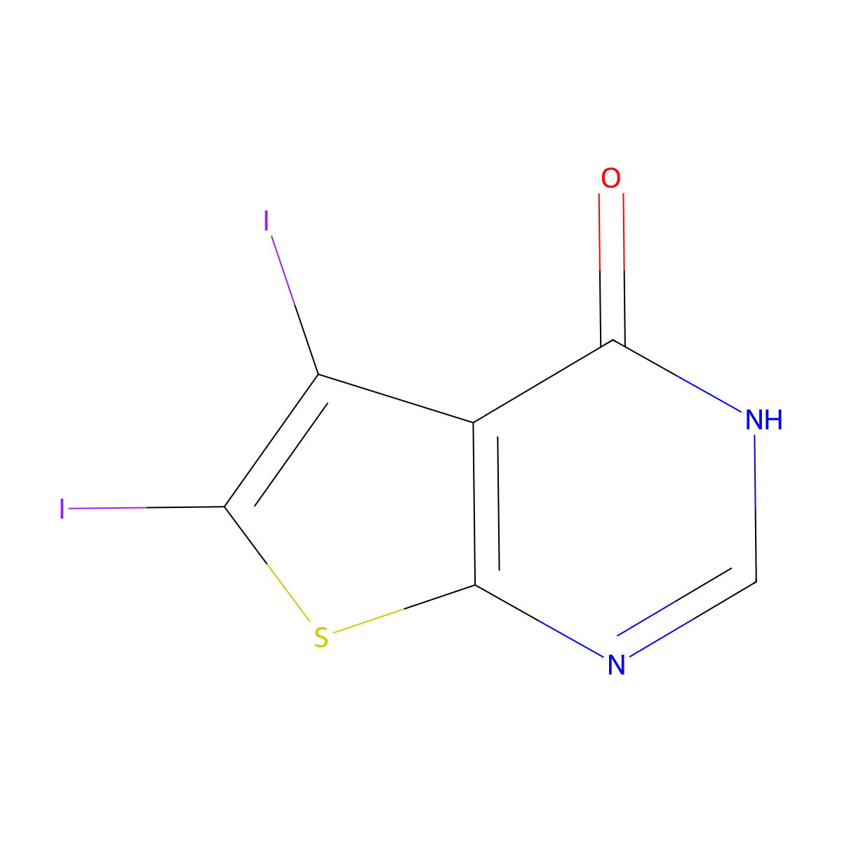 5,6-Diiodothieno[2,3-d]pyrimidin-4(1H)-one molecular structure, CAS 1799610-90-4