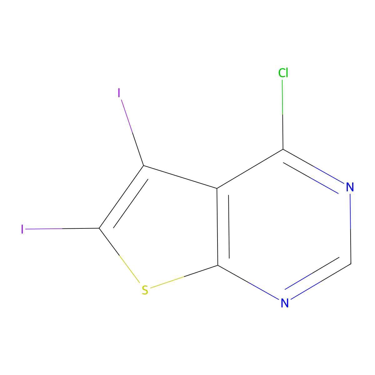 4-Chloro-5,6-diiodothieno[2,3-d]pyrimidine molecular structure, CAS 1799610-91-5