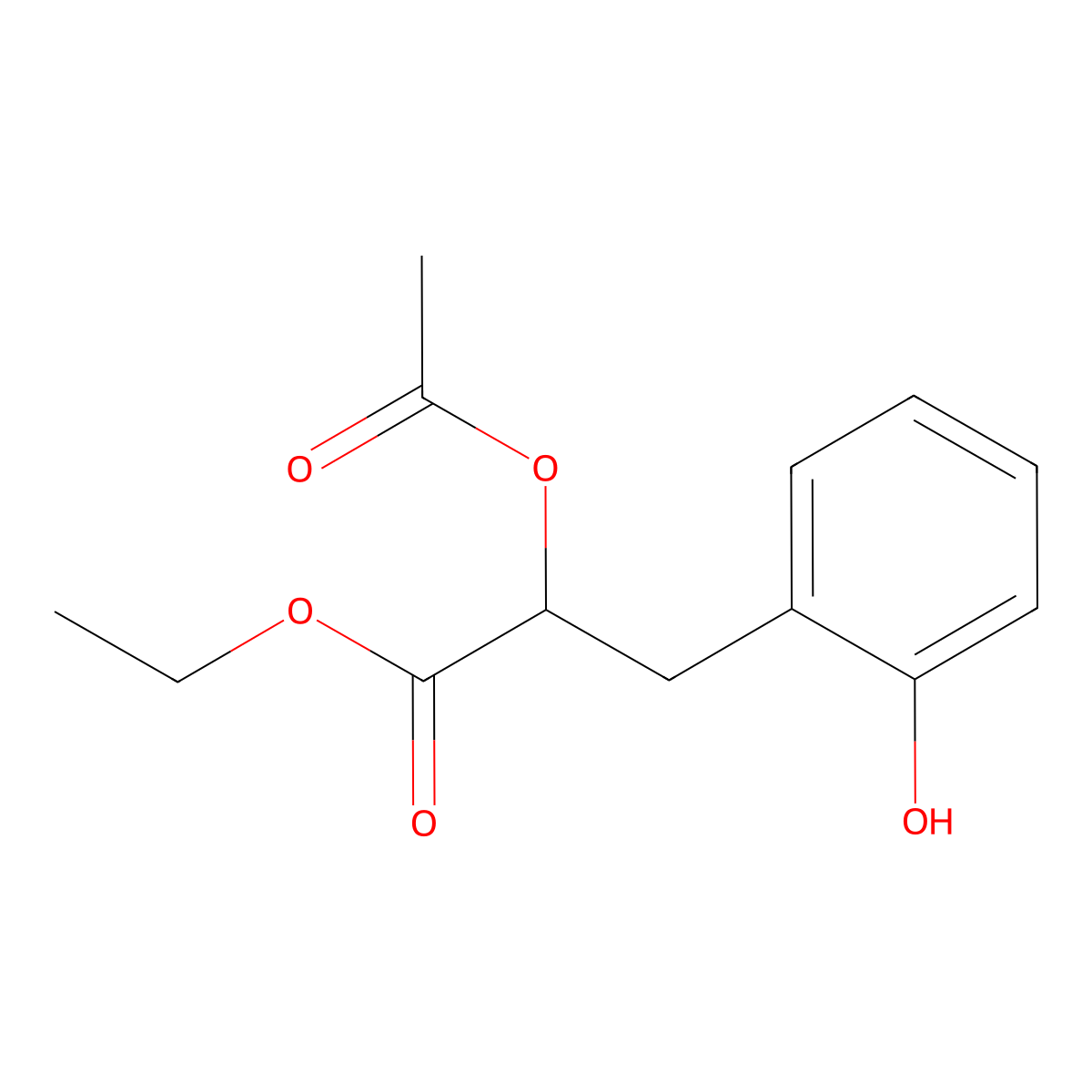 Ethyl (2R)-2-acetoxy-3-(2-hydroxyphenyl)propanoate molecular structure, CAS 1799611-07-6