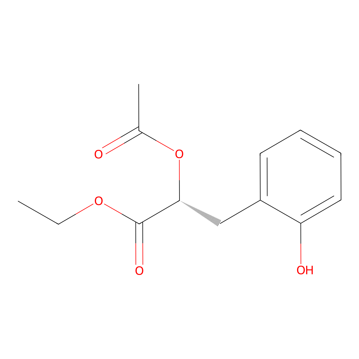 Ethyl (2R)-2-acetoxy-3-(2-hydroxyphenyl)propanoate molecular structure, CAS 1799611-07-6