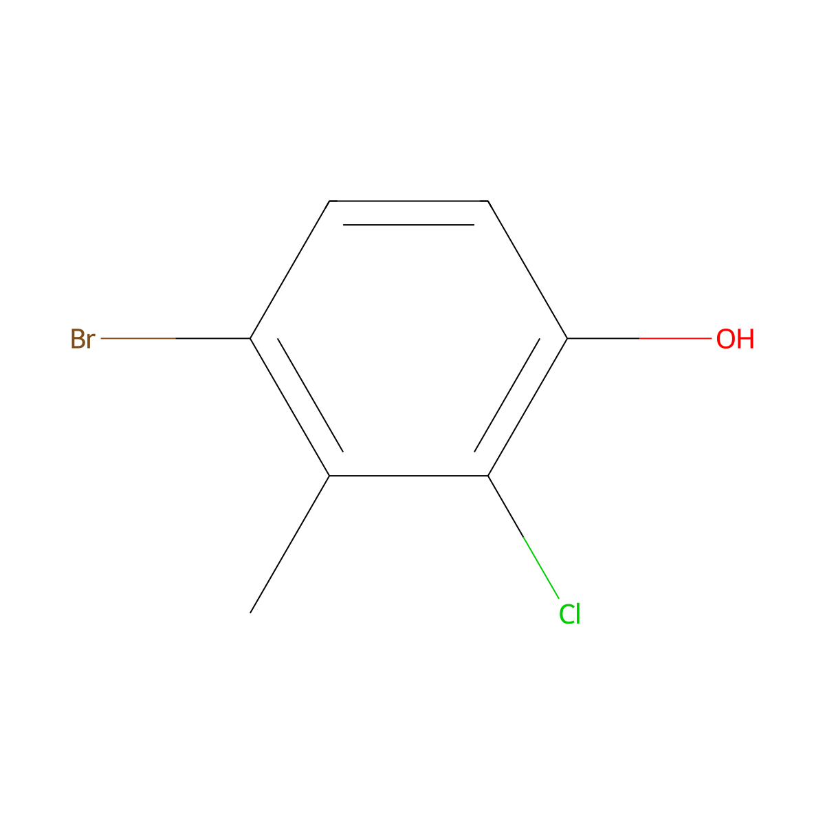 4-Bromo-2-chloro-3-methylphenol molecular structure, CAS 1799612-08-0