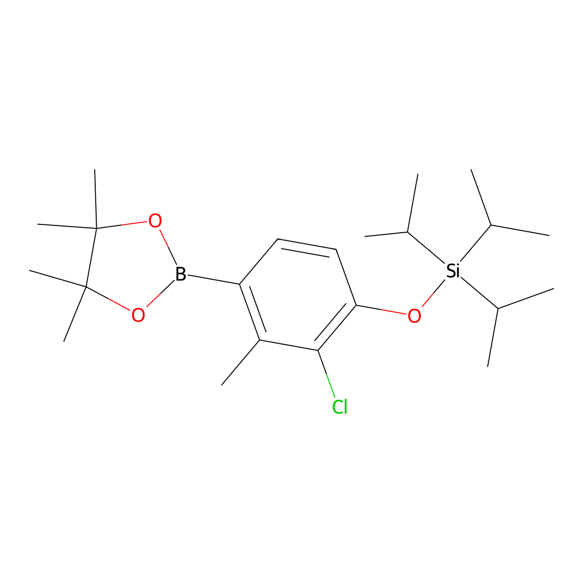 [2-Chloro-3-methyl-4-(4,4,5,5-tetramethyl-1,3,2-dioxaborolan-2-yl)phenoxy]triisopropylsilane molecular structure, CAS 1799612-13-7