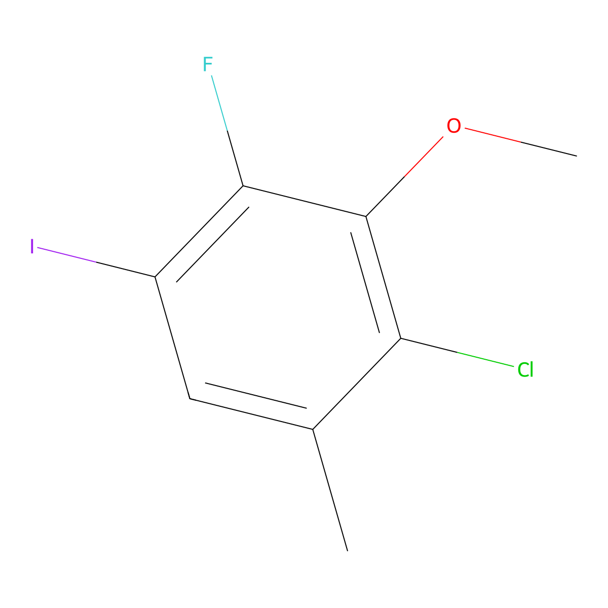 2-Chloro-4-fluoro-5-iodo-3-methoxy-1-methylbenzene molecular structure, CAS 1799612-25-1