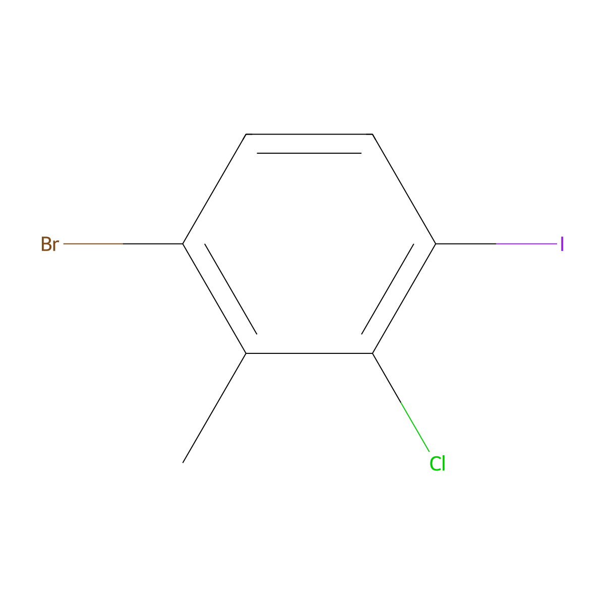 1-Bromo-3-chloro-4-iodo-2-methylbenzene molecular structure, CAS 1799612-41-1