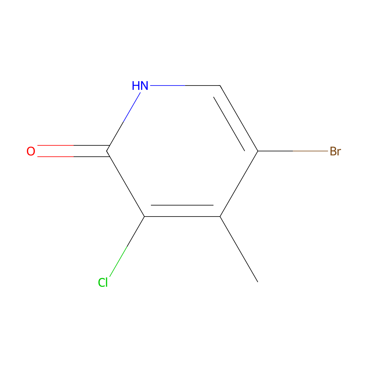 5-bromo-3-chloro-4-methyl-1H-pyridin-2-one molecular structure, CAS 1799612-50-2