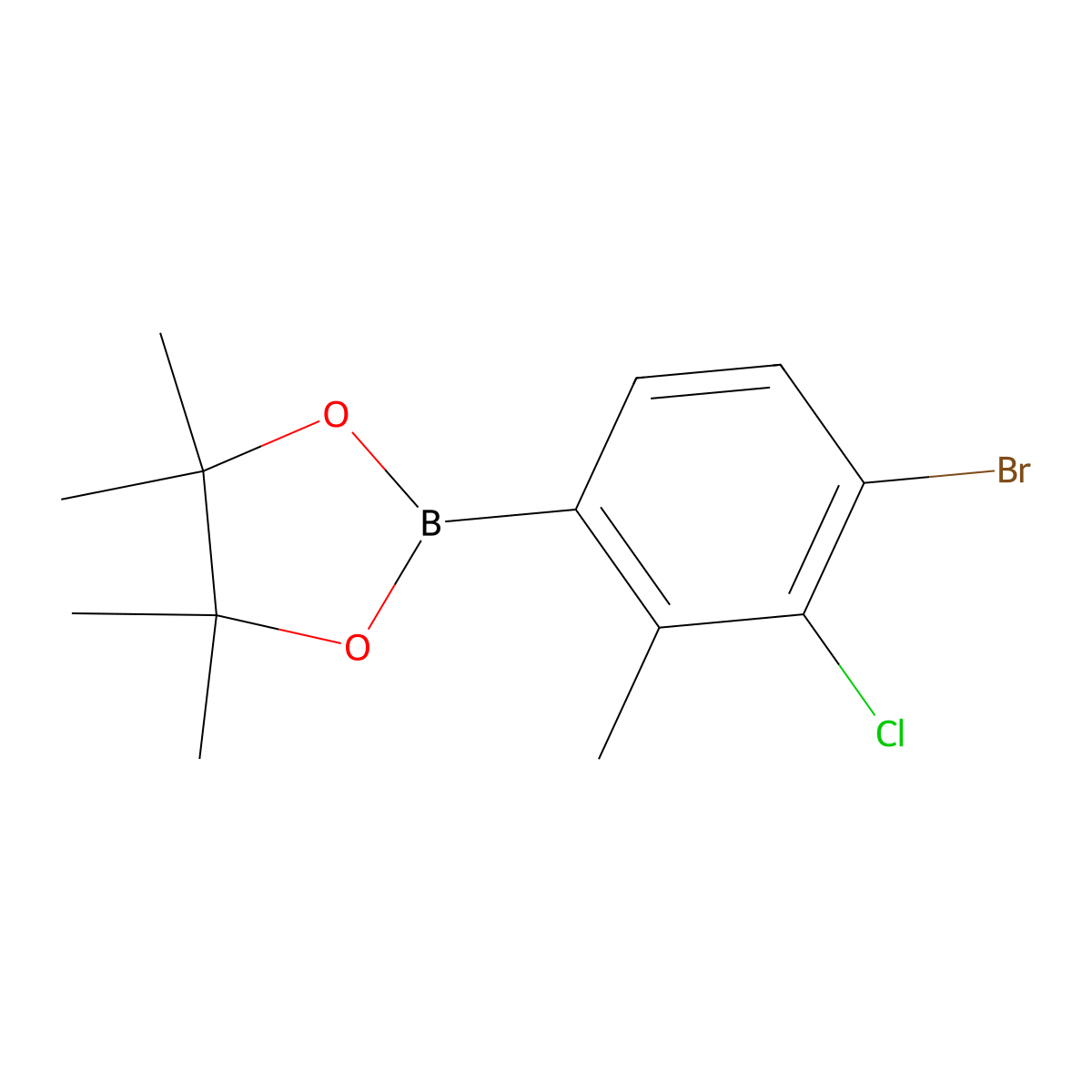 4-Bromo-3-chloro-2-methylphenylboronic acid pinacol ester molecular structure, CAS 1799612-59-1