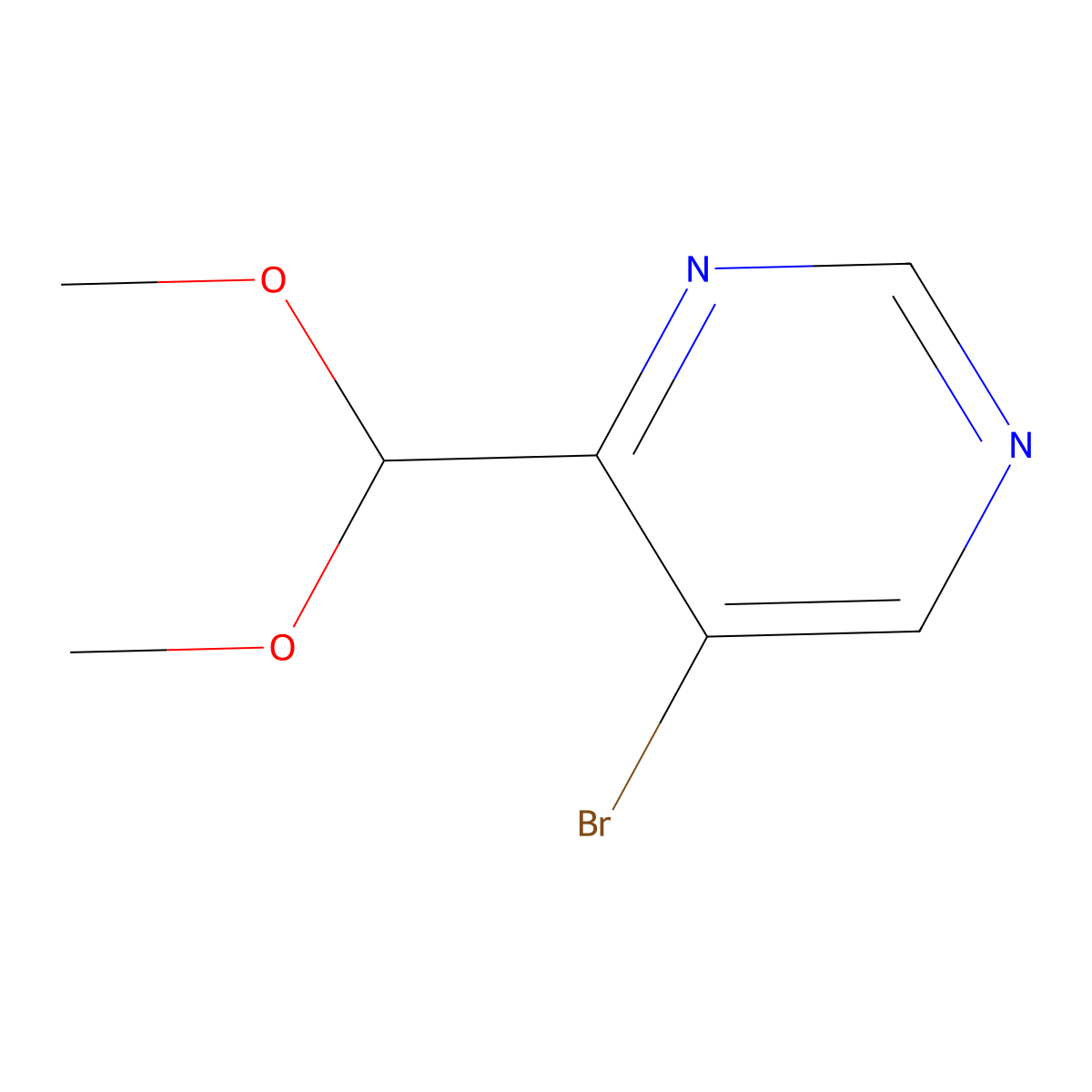 5-Bromo-4-(dimethoxymethyl)pyrimidine molecular structure, CAS 1799613-34-5