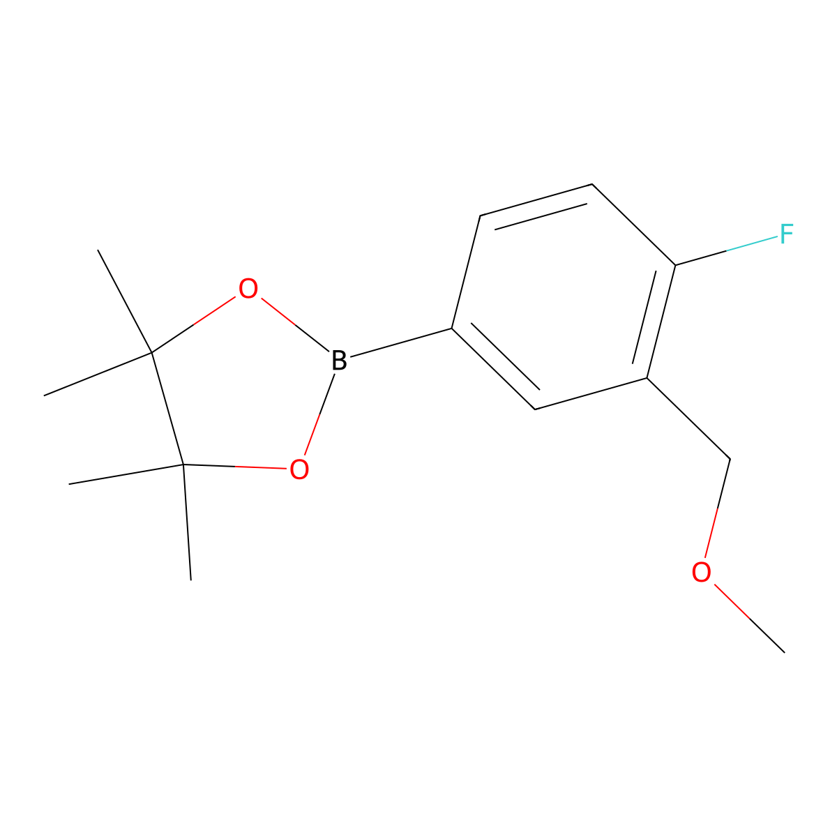 2-[4-Fluoro-3-(methoxymethyl)phenyl]-4,4,5,5-tetramethyl-1,3,2-dioxaborolane molecular structure, CAS 1799614-20-2