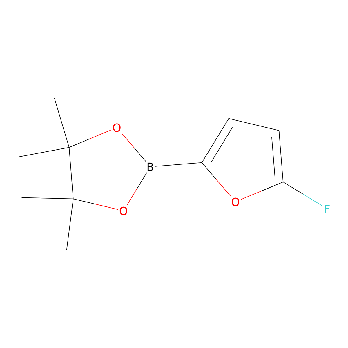 2-(5-Fluorofuran-2-yl)-4,4,5,5-tetramethyl-1,3,2-dioxaborolane molecular structure, CAS 1799614-84-8