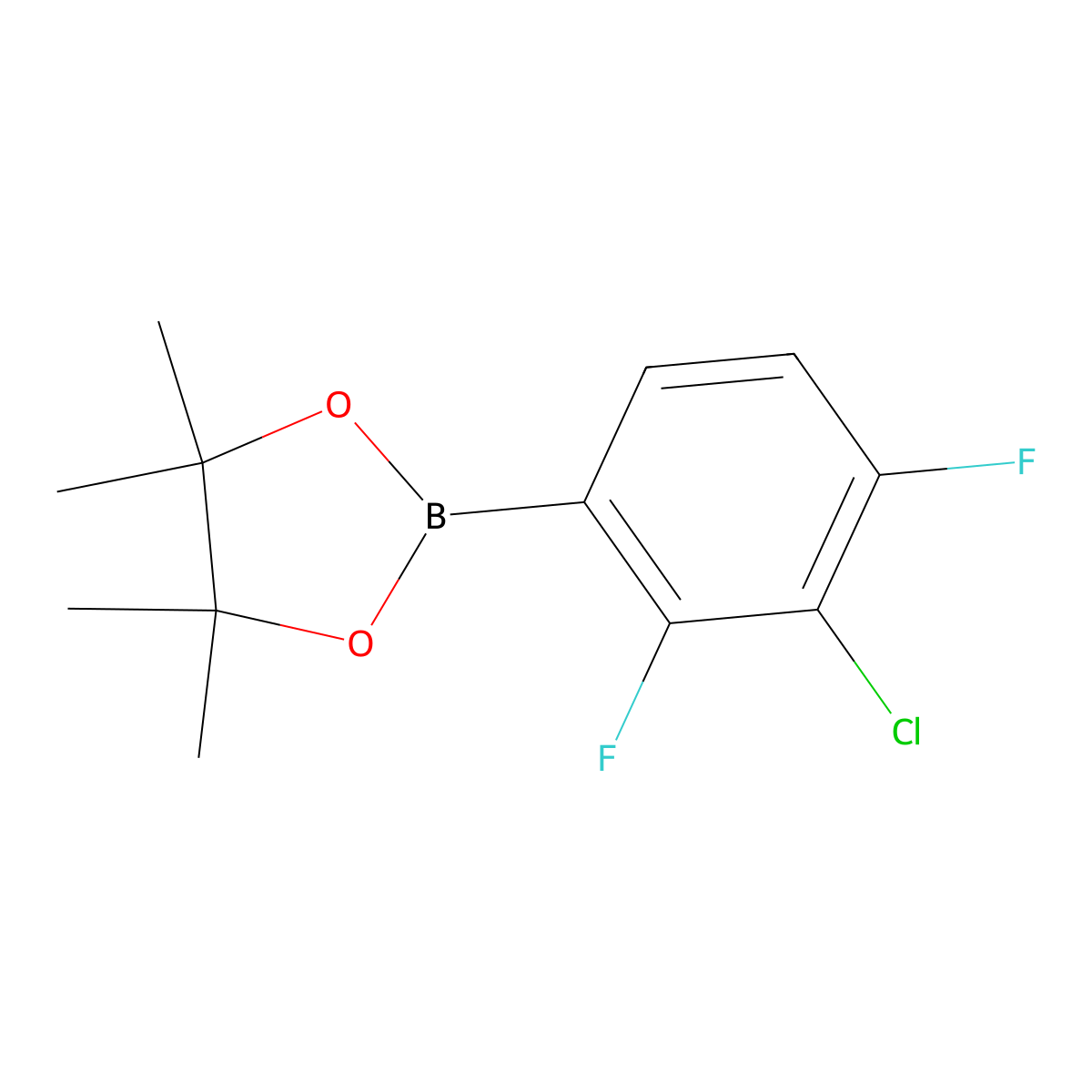 2-(3-Chloro-2,4-difluorophenyl)-4,4,5,5-tetramethyl-1,3,2-dioxaborolane molecular structure, CAS 1799614-91-7