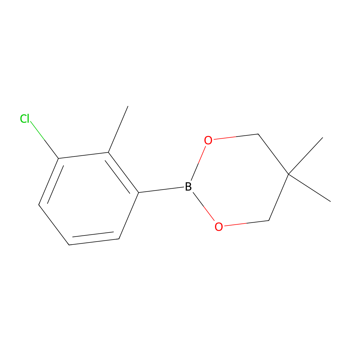 2-(3-Chloro-2-methylphenyl)-5,5-dimethyl-1,3,2-dioxaborinane molecular structure, CAS 1799614-92-8