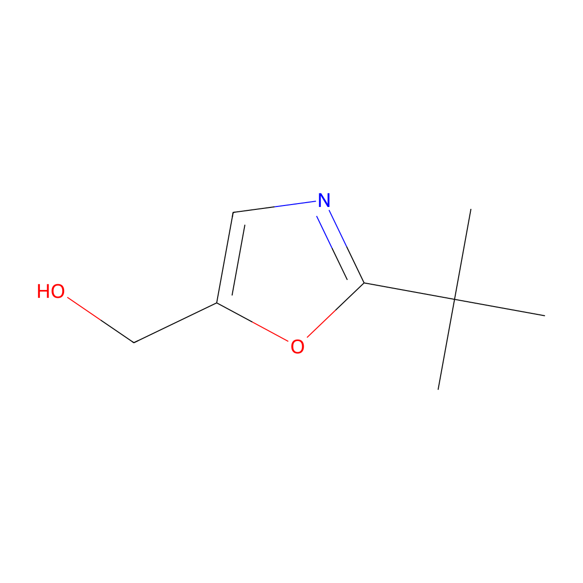(2-Tert-butyl-1,3-oxazol-5-yl)methanol molecular structure, CAS 1799619-92-3