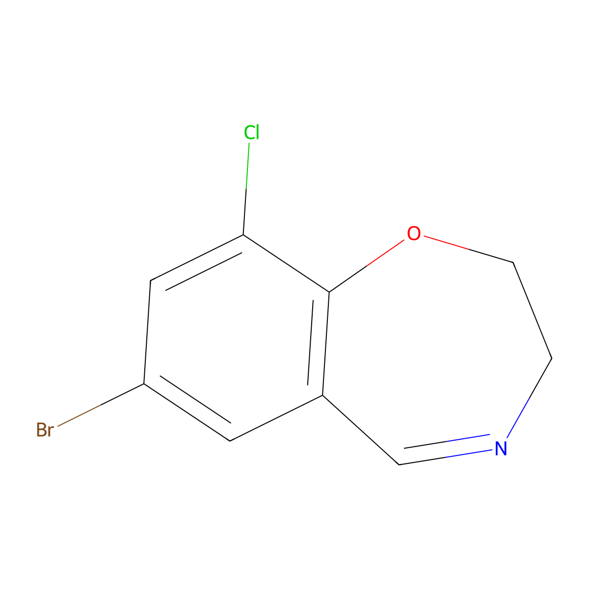 7-Bromo-9-chloro-2,3-dihydrobenzo[f][1,4]oxazepine molecular structure, CAS 1799626-43-9