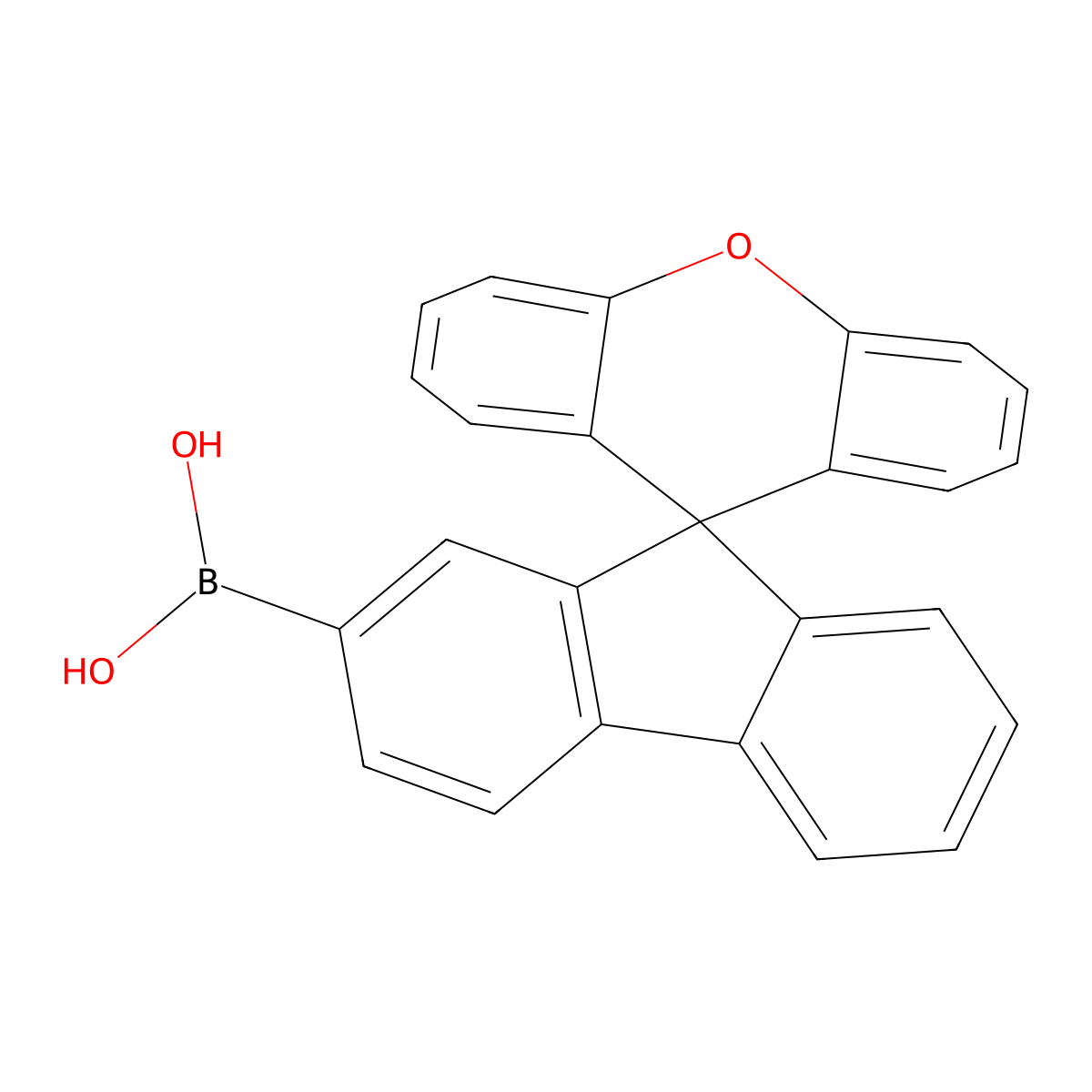 Spiro[fluorene-9,9'-xanthen]-2-ylboronic acid molecular structure, CAS 1799644-51-1