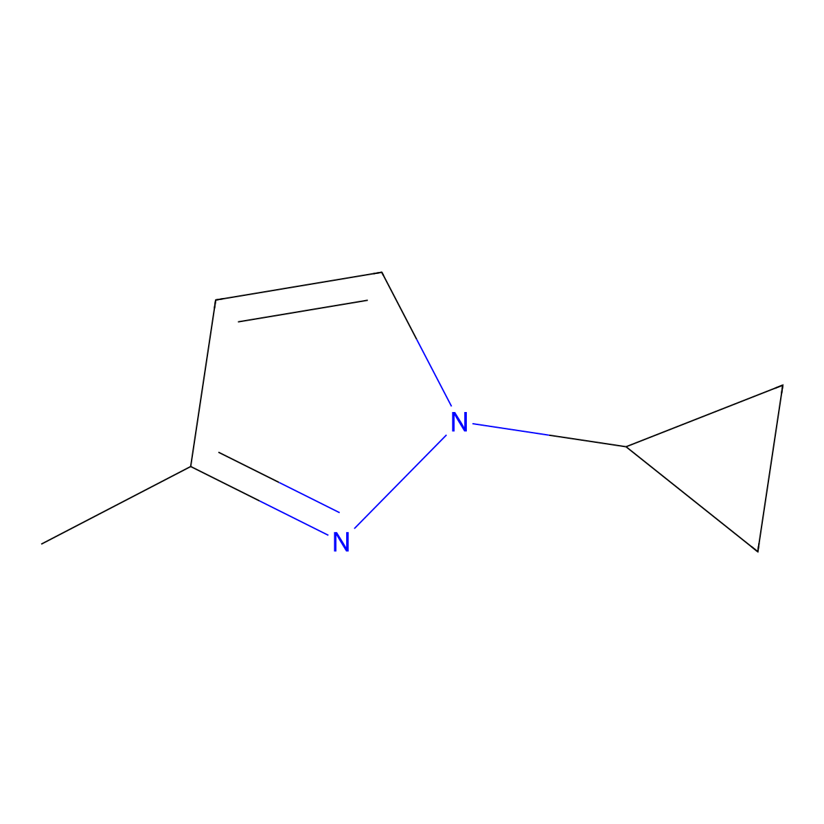 1-cyclopropyl-3-methyl-1H-pyrazole molecular structure, CAS 1799651-70-9