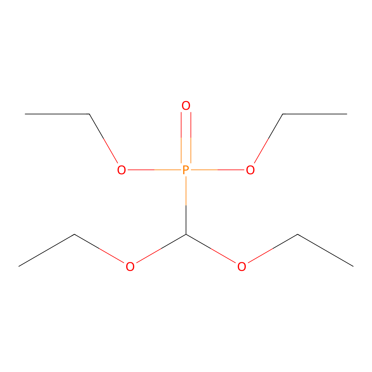 Diethyl diethoxymethylphosphonate molecular structure, CAS 17997-33-0