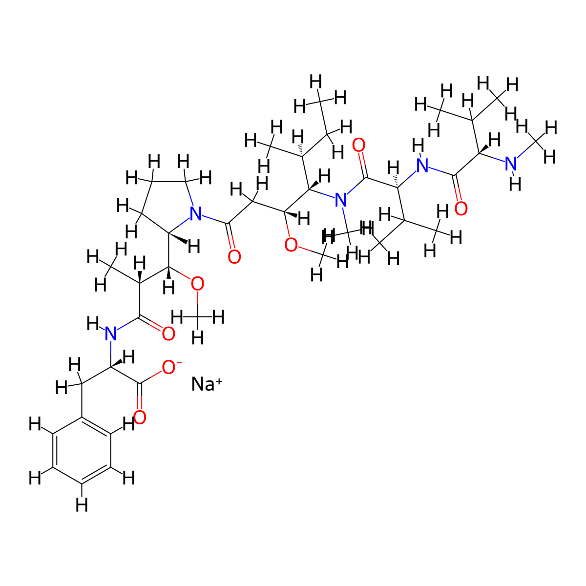 MMAF (sodium) molecular structure, CAS 1799706-65-2