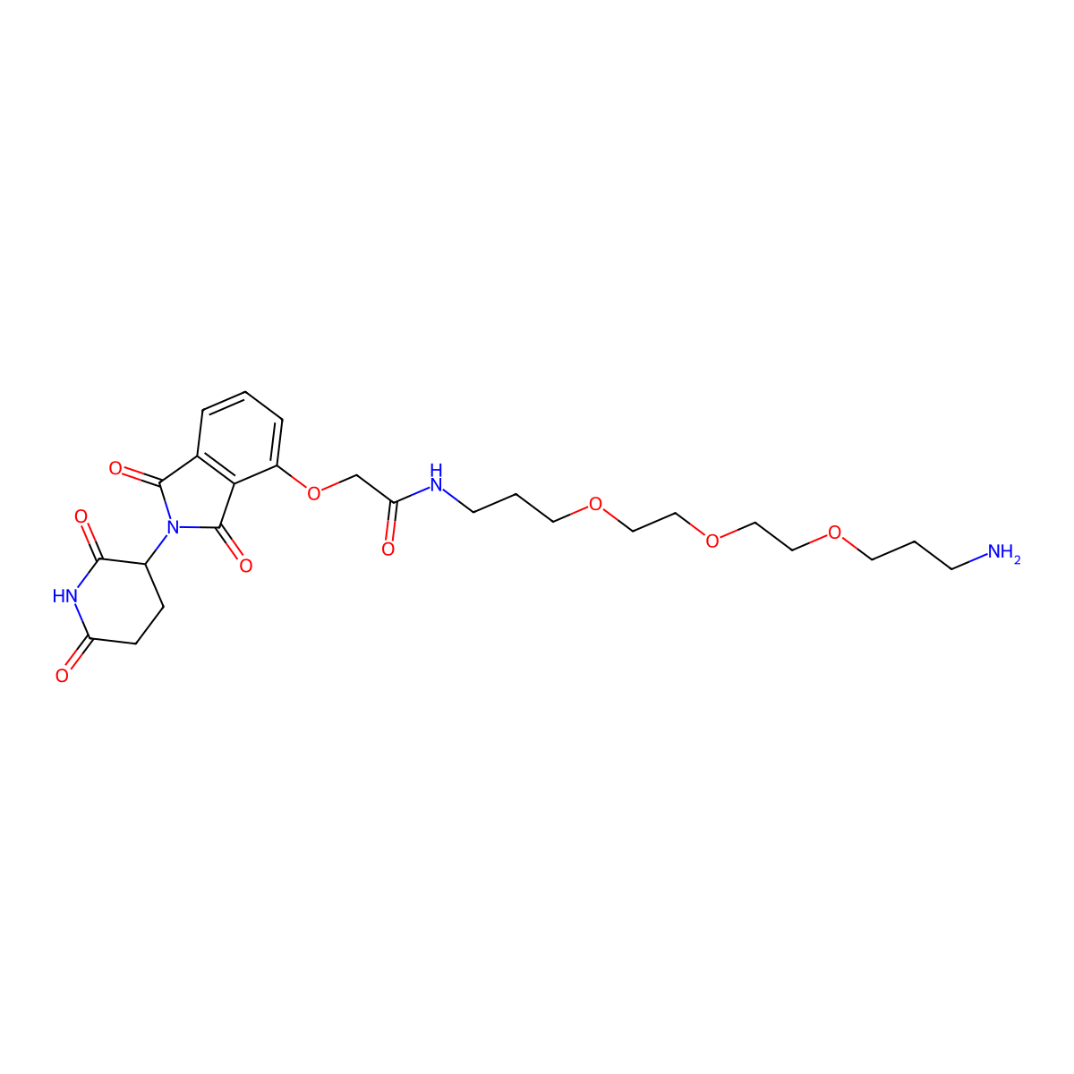 N-(3-(2-(2-(3-Aminopropoxy)ethoxy)ethoxy)propyl)-2-((2-(2,6-dioxopiperidin-3-yl)-1,3-dioxoisoindolin-4-yl)oxy)acetamide molecular structure, CAS 1799711-28-6