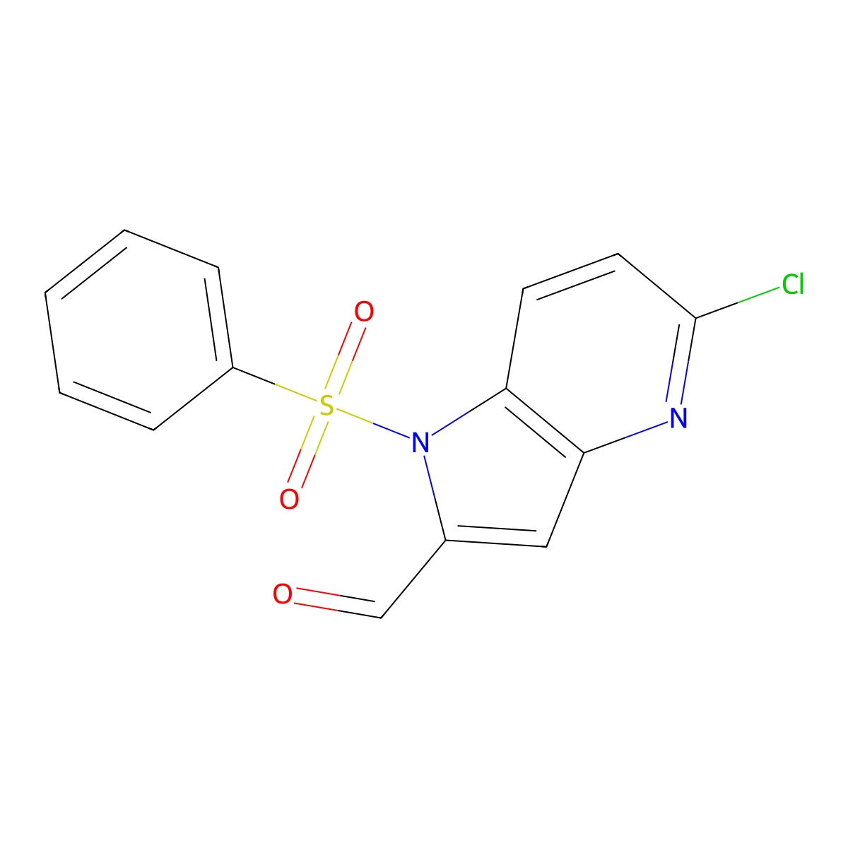 5-chloro-1-(phenylsulfonyl)-1H-pyrrolo[3,2-b]pyridine-2-carbaldehyde molecular structure, CAS 1799726-77-4