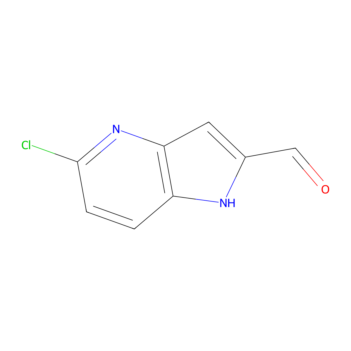 5-chloro-1H-pyrrolo[3,2-b]pyridine-2-carbaldehyde molecular structure, CAS 1799726-78-5