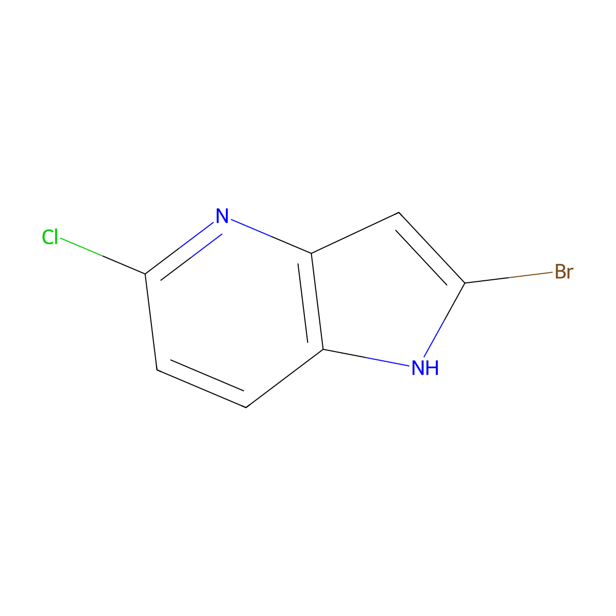 2-bromo-5-chloro-1H-pyrrolo[3,2-b]pyridine molecular structure, CAS 1799727-36-8