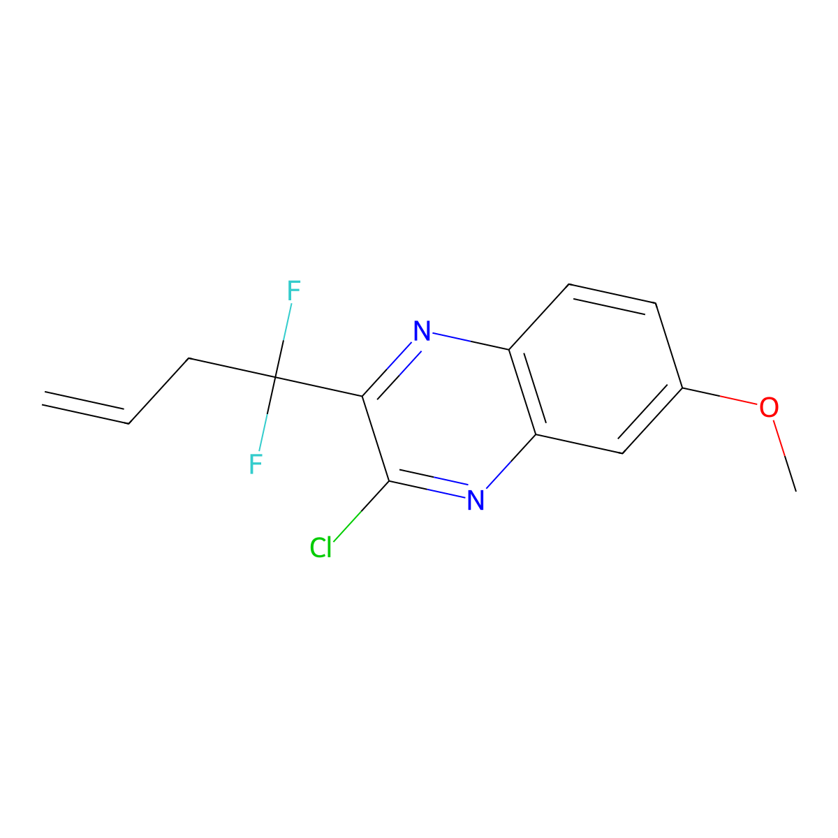 3-Chloro-2-(1,1-difluoro-3-buten-1-yl)-6-methoxyquinoxaline molecular structure, CAS 1799733-46-2
