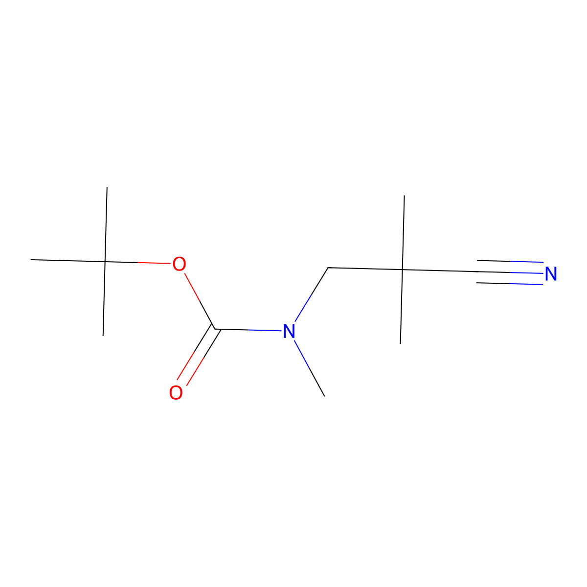 tert-butyl N-(2-cyano-2,2-dimethylethyl)-N-methylcarbamate molecular structure, CAS 1799737-58-8