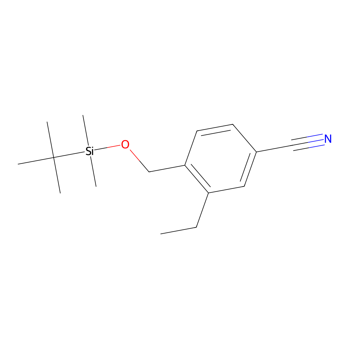 4-(((tert-Butyldimethylsilyl)oxy)methyl)-3-ethylbenzonitrile molecular structure, CAS 1799741-43-7