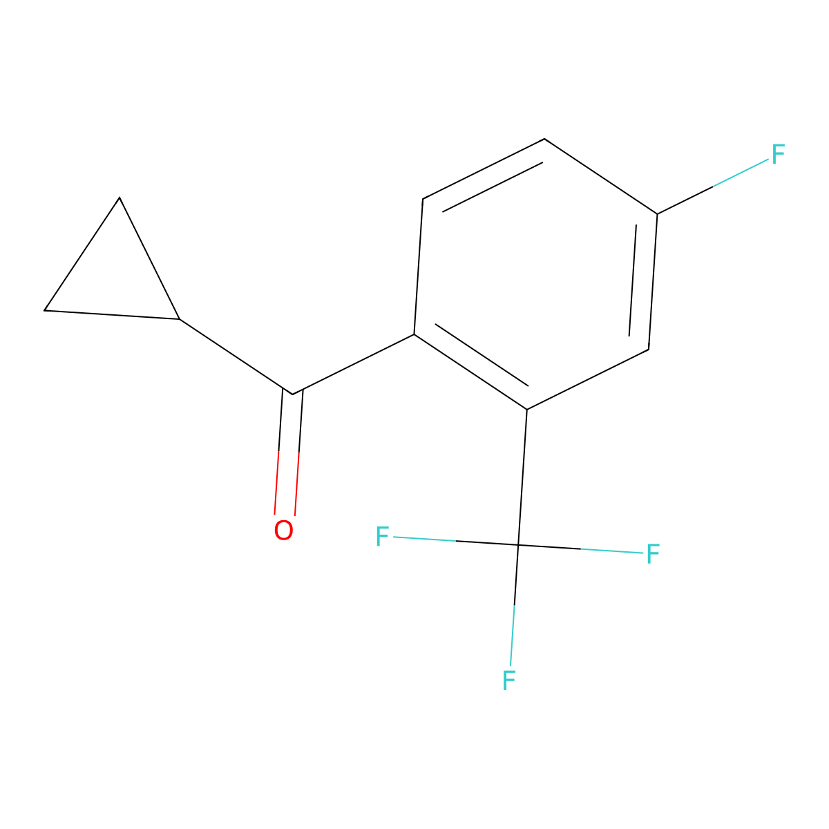 Cyclopropyl[4-fluoro-2-(trifluoromethyl)phenyl]methanone molecular structure, CAS 1799747-28-6