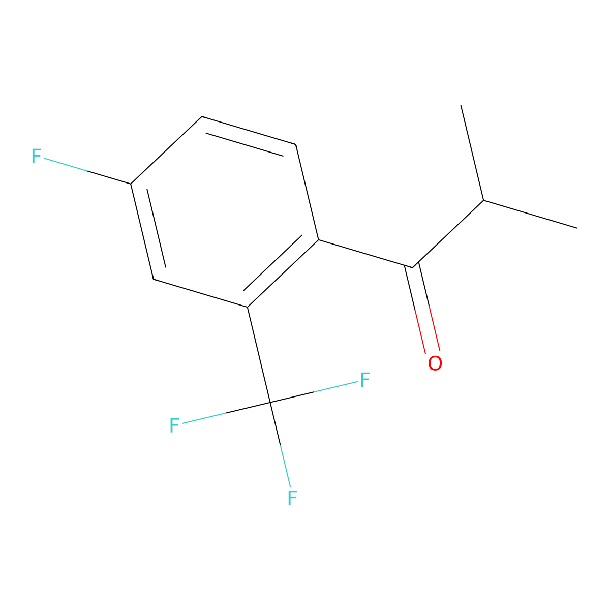 1-[4-Fluoro-2-(trifluoromethyl)phenyl]-2-methyl-propan-1-one molecular structure, CAS 1799747-31-1