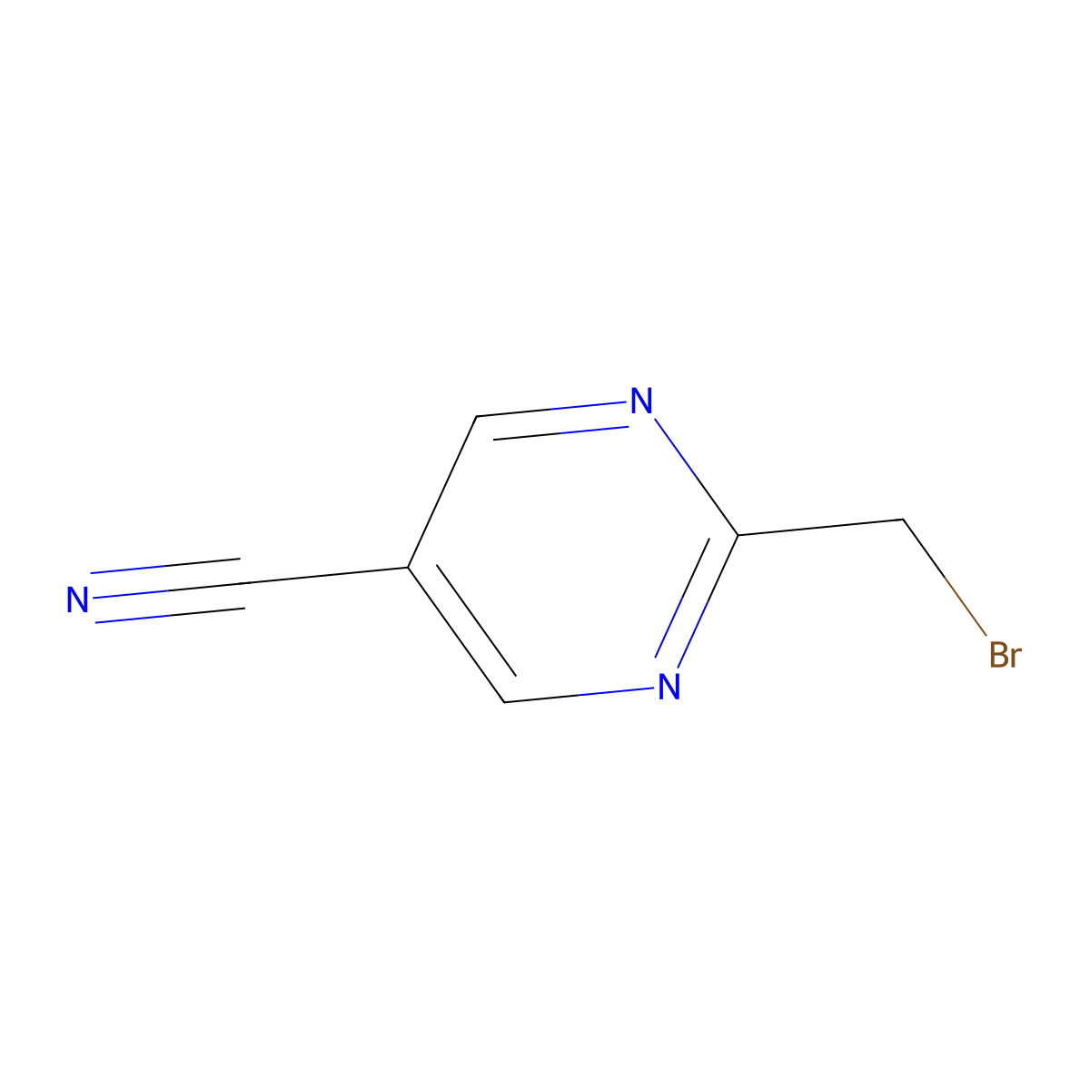 2-(Bromomethyl)pyrimidine-5-carbonitrile molecular structure, CAS 1799764-92-3
