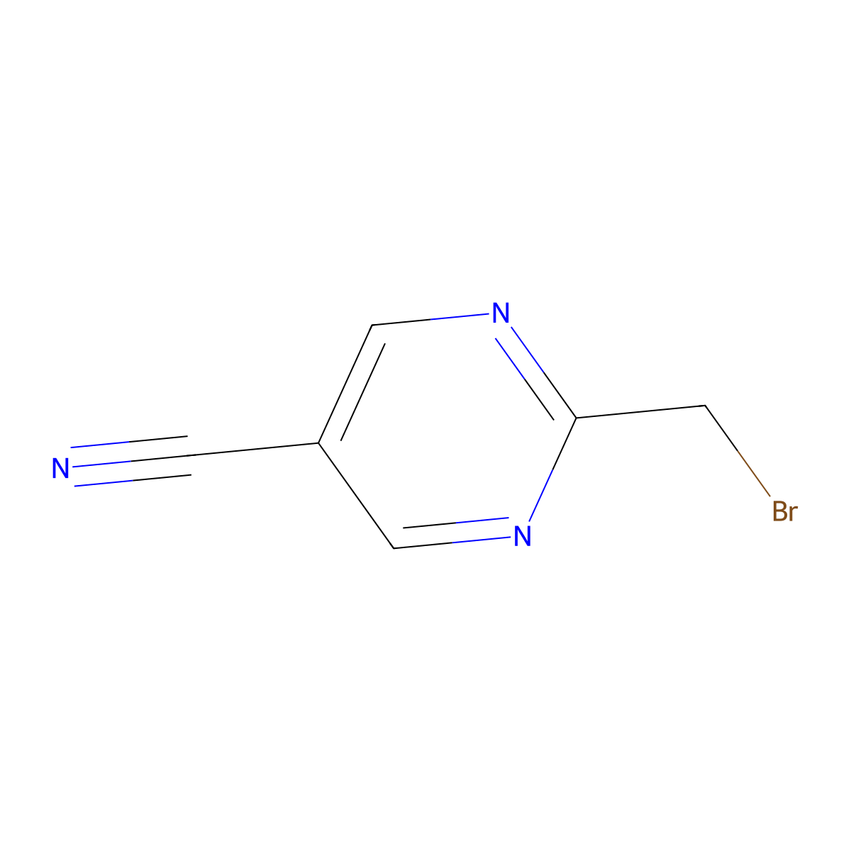 2-(Bromomethyl)pyrimidine-5-carbonitrile molecular structure, CAS 1799764-92-3