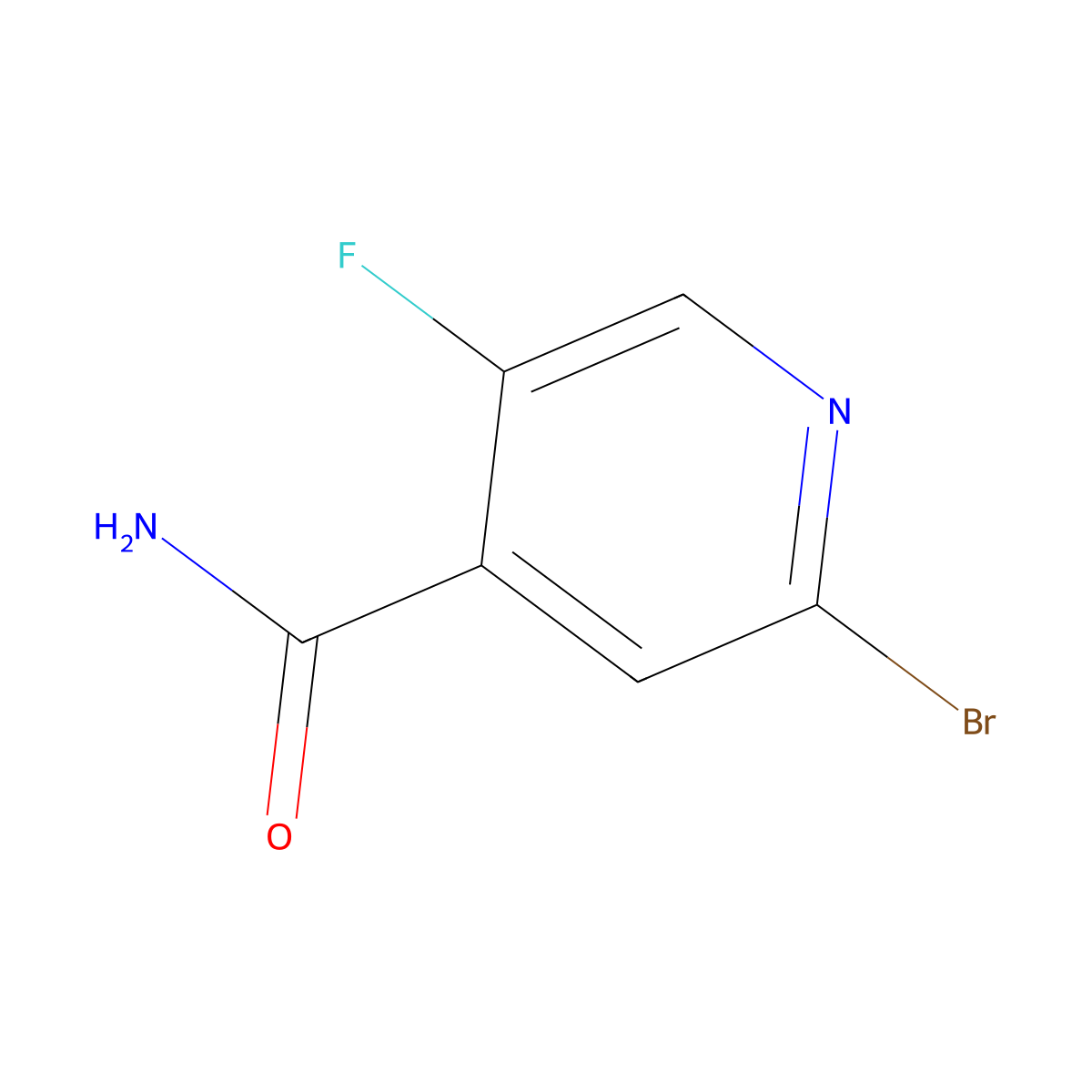 2-Bromo-5-fluoroisonicotinamide molecular structure, CAS 1799792-28-1