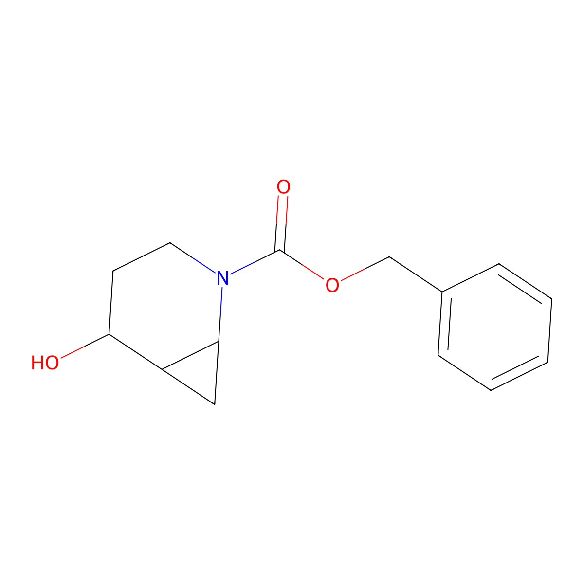 Benzyl 5-hydroxy-2-azabicyclo[4.1.0]heptane-2-carboxylate molecular structure, CAS 1799792-87-2
