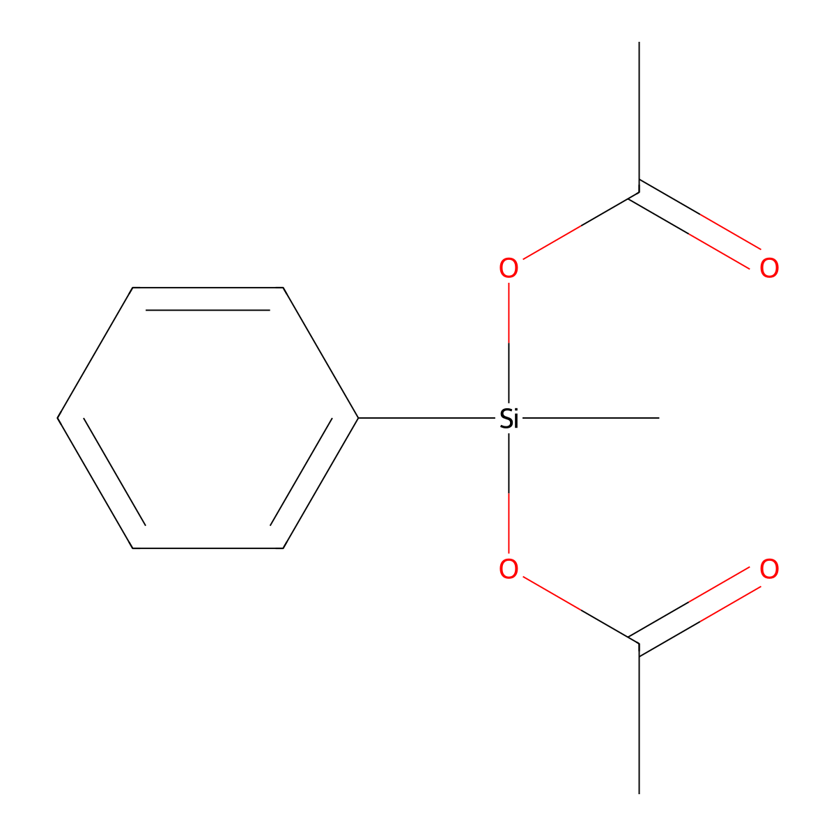 Silanediol, 1-methyl-1-phenyl-, 1,1-diacetate molecular structure, CAS 17998-91-3