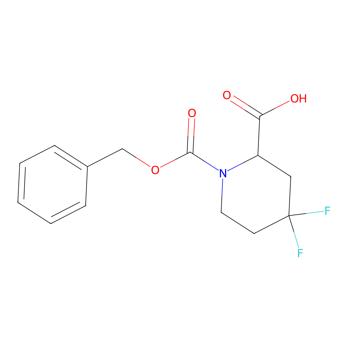 1-[(Benzyloxy)carbonyl]-4,4-difluoropiperidine-2-carboxylic acid molecular structure, CAS 1799811-94-1
