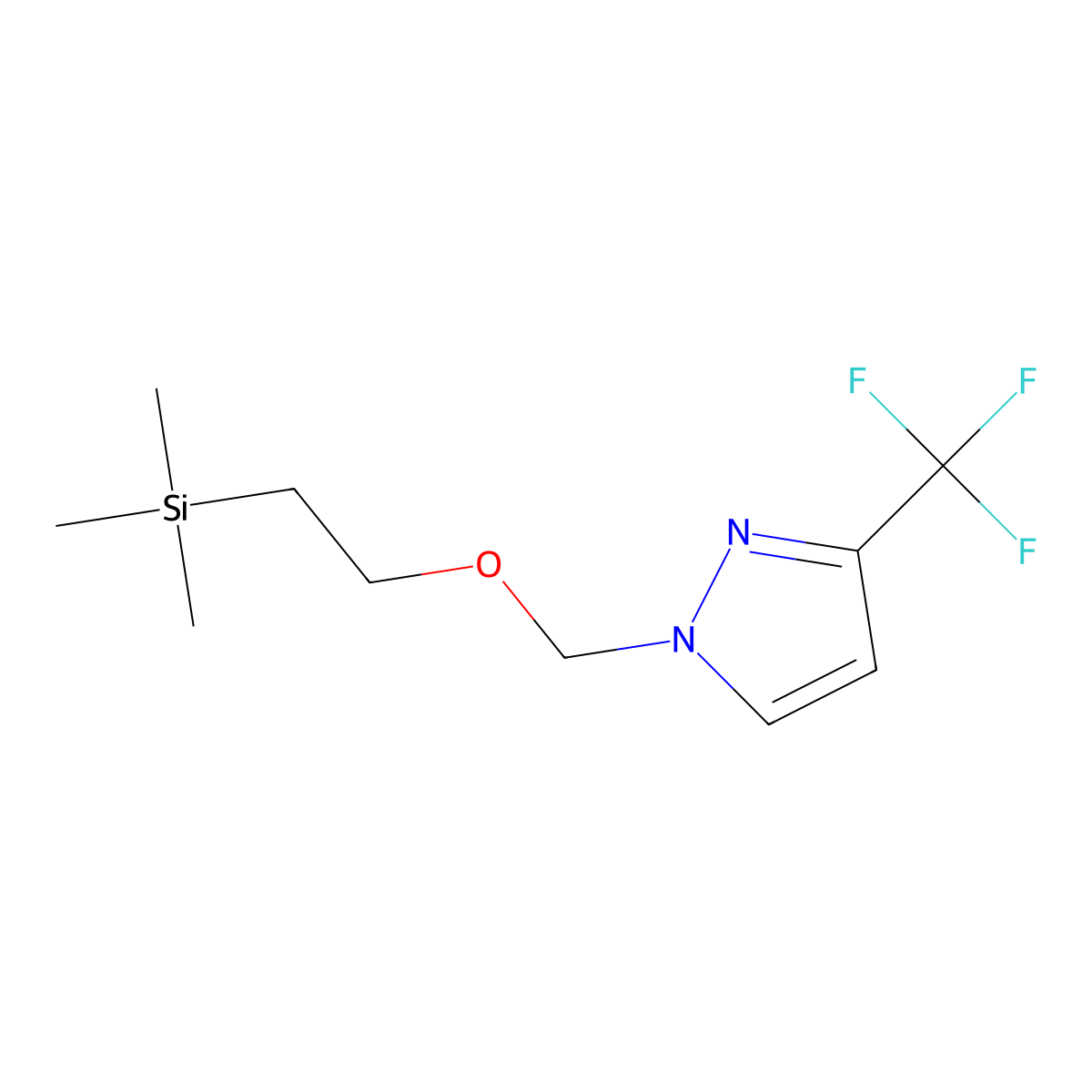 3-(Trifluoromethyl)-1-((2-(trimethylsilyl)ethoxy)methyl)-1H-pyrazole molecular structure, CAS 1799818-28-2