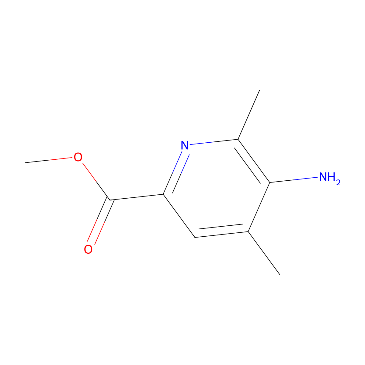 Methyl 5-amino-4,6-dimethylpyridine-2-carboxylate molecular structure, CAS 1799819-21-8