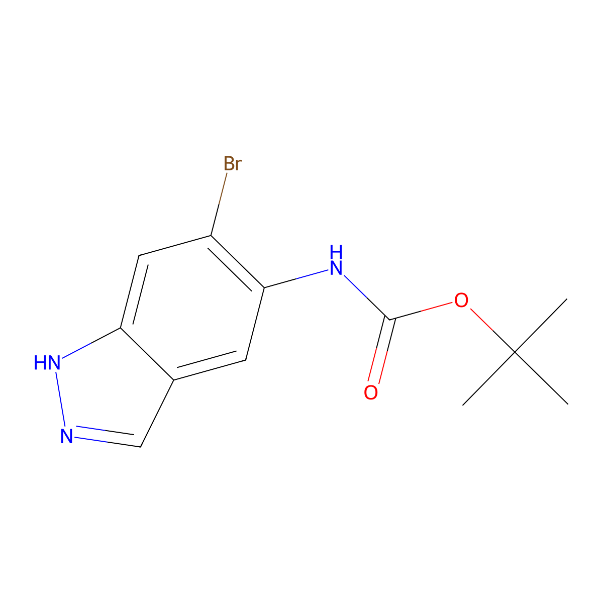 5-(Boc-amino)-6-bromo-1H-indazole molecular structure, CAS 1799835-16-7
