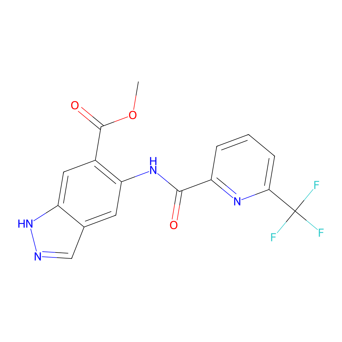 methyl 5-[[6-(trifluoromethyl)pyridine-2-carbonyl]amino]-1H-indazole-6-carboxylate molecular structure, CAS 1799836-52-4