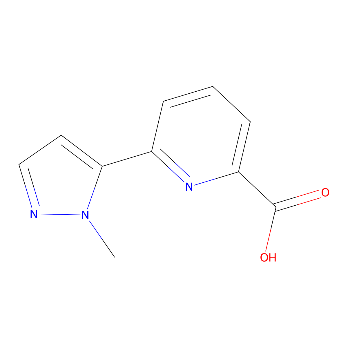 6-(1-Methyl-1H-pyrazol-5-yl)picolinic acid molecular structure, CAS 1799836-62-6
