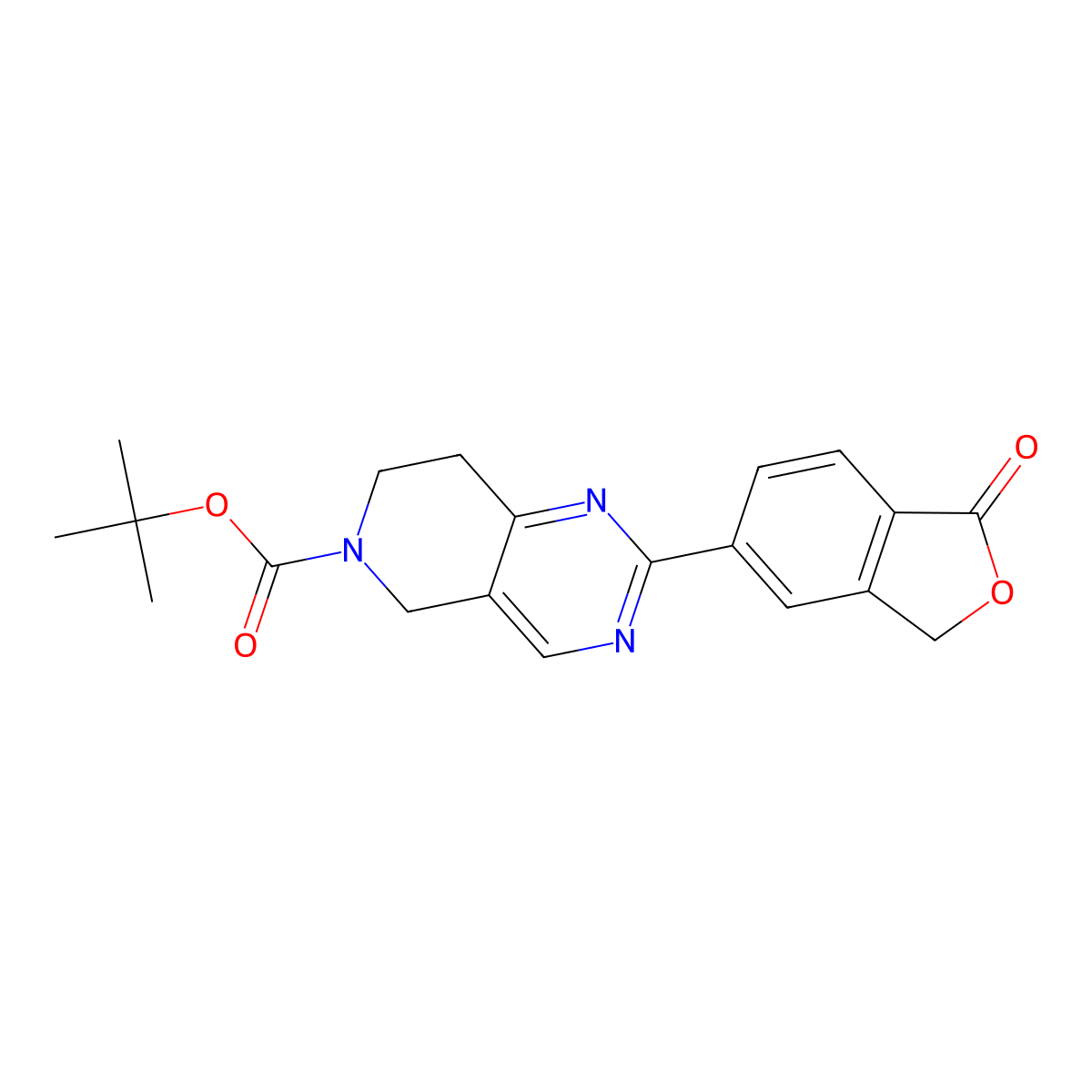 tert-butyl 2-(1-oxo-3H-2-benzofuran-5-yl)-7,8-dihydro-5H-pyrido[4,3-d]pyrimidine-6-carboxylate molecular structure, CAS 1799843-49-4