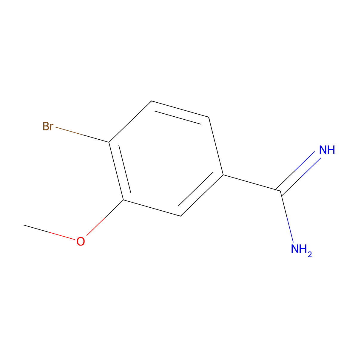 4-Bromo-3-methoxybenzene-1-carboximidamide molecular structure, CAS 1799843-56-3
