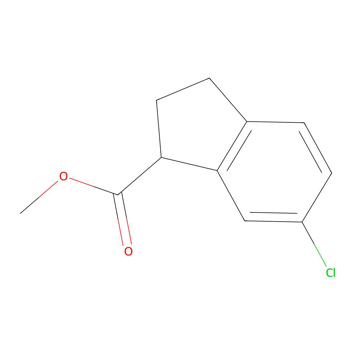 Methyl 6-chloro-2,3-dihydro-1H-indene-1-carboxylate molecular structure, CAS 1799846-97-1