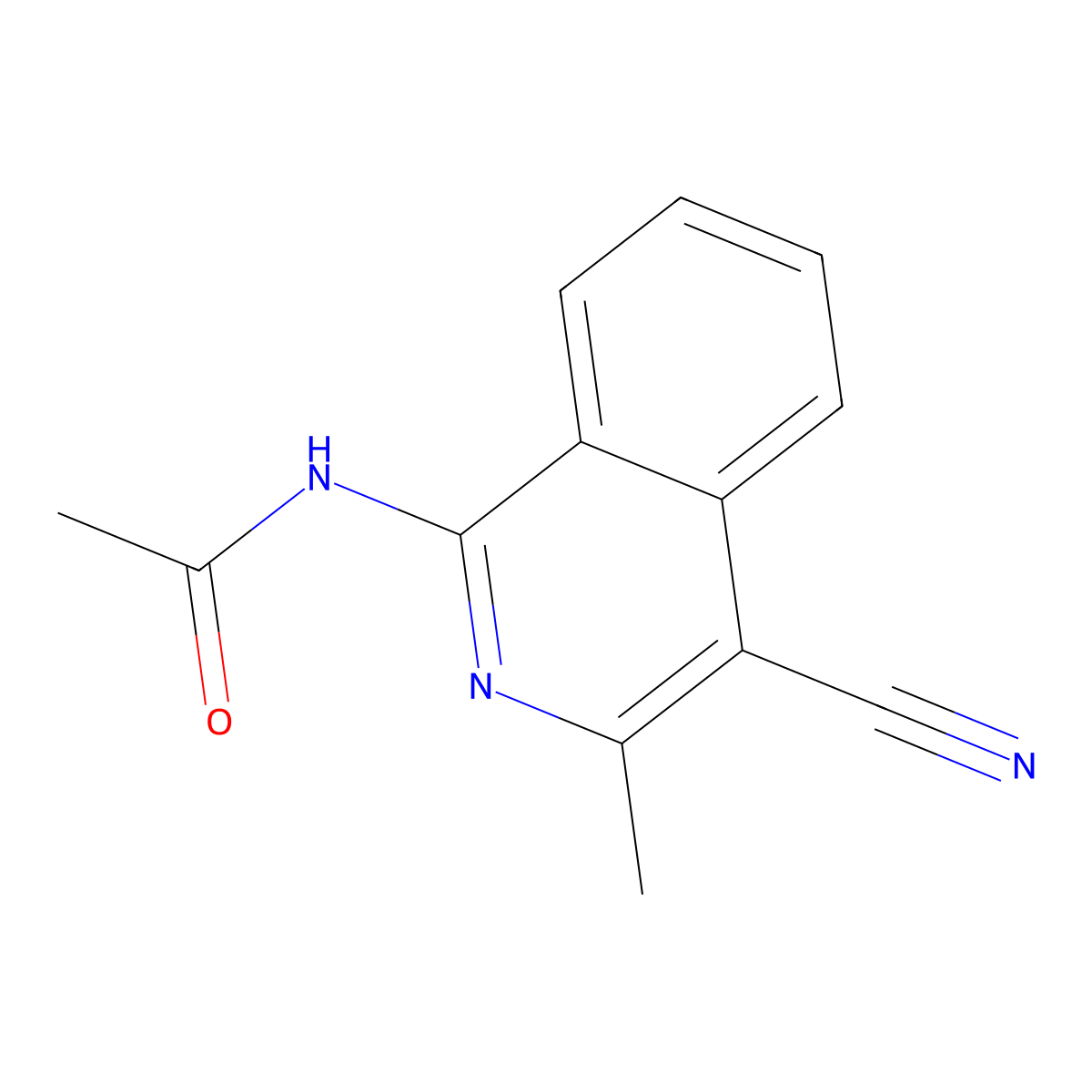 1-Acetamido-4-cyano-3-methylisoquinoline molecular structure, CAS 179985-52-5
